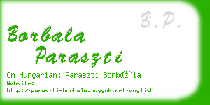 borbala paraszti business card